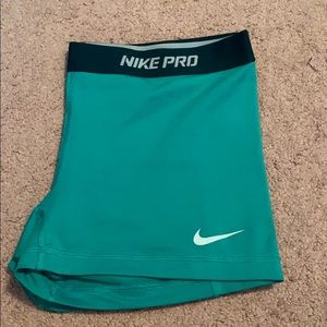 Sea foam Green Nike Pro Spandex Shorts